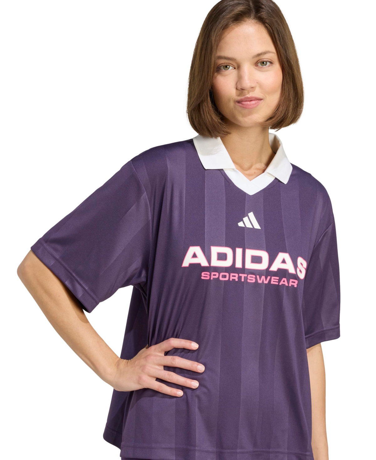 Adidas Originals Women's Tiro Q4 Pull Over T Shirt In Purple