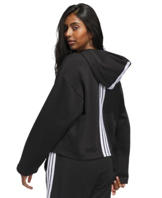 Women's Fleece 3-Stripes Loose-Fit Hoodie