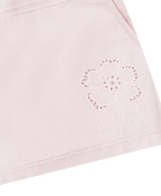 Girls' Toddler 2T-4T Collar Sweatshirt and Shorts, 2-Piece Set