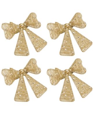 Beaded Bow Napkin Ring, Set of 4