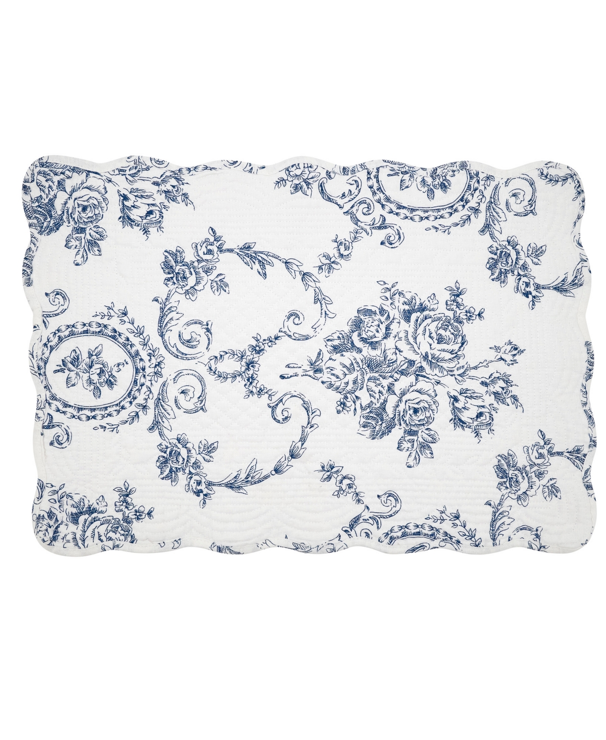 Saro Lifestyle Quilted Toile Floral Placemat, Set Of 4 In Purple