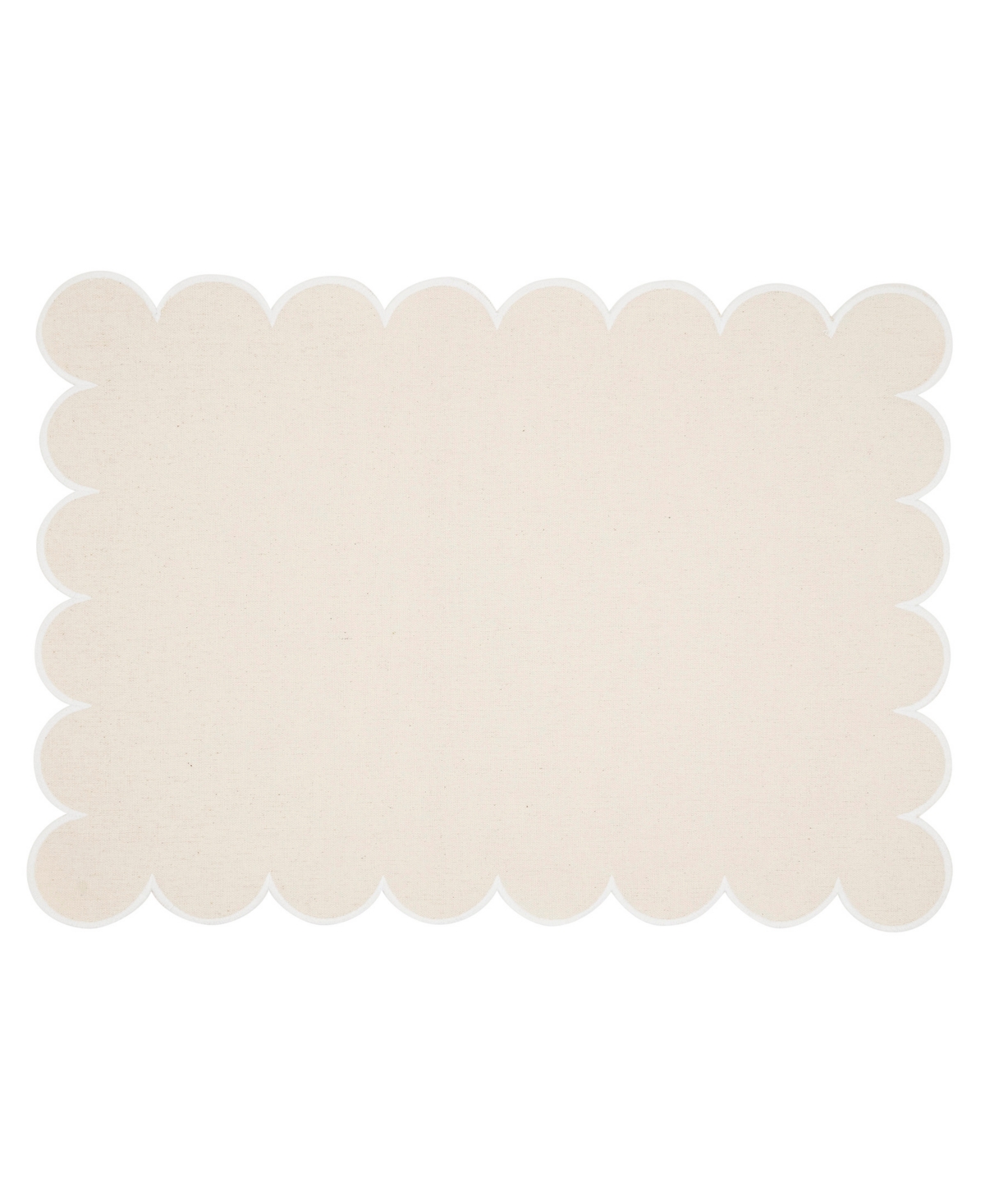 Saro Lifestyle Eco Scallop Border Placemat, Set Of 4 In Brown