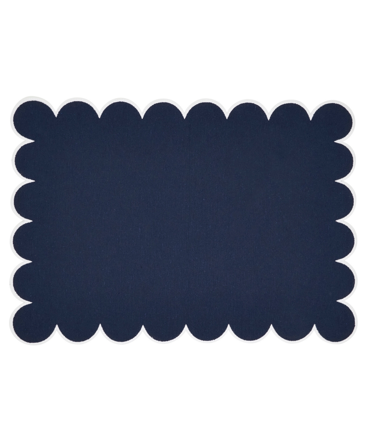 Saro Lifestyle Eco Scallop Border Placemat, Set Of 4 In Blue