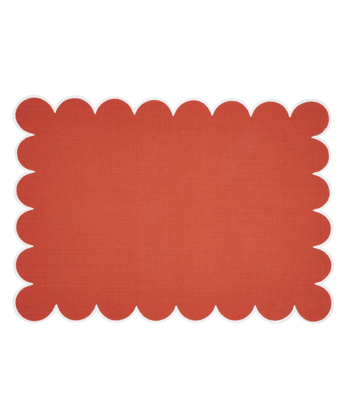 Saro Lifestyle Eco Scallop Border Placemat, Set Of 4 In Brown