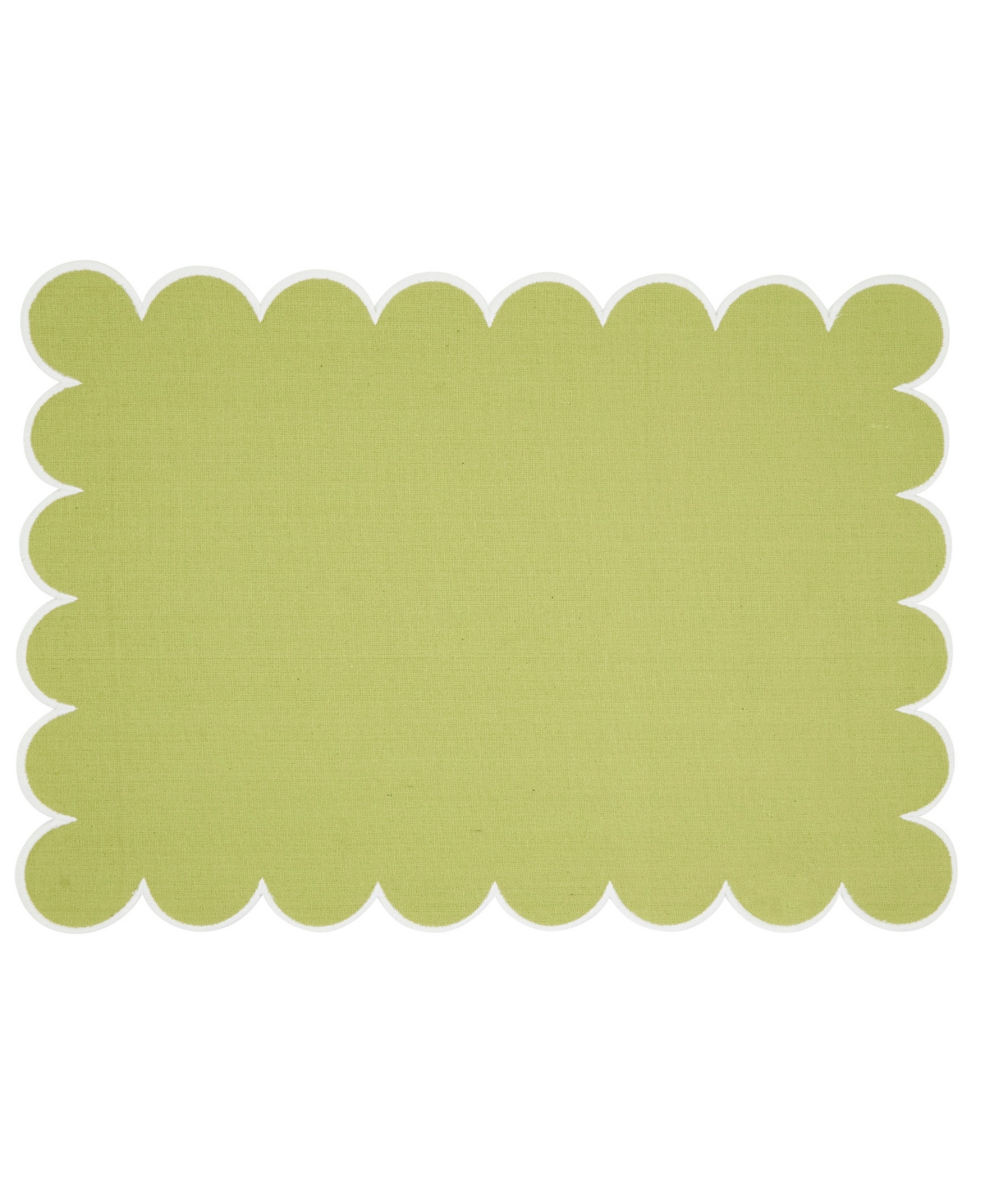Saro Lifestyle Eco Scallop Border Placemat, Set Of 4 In Green