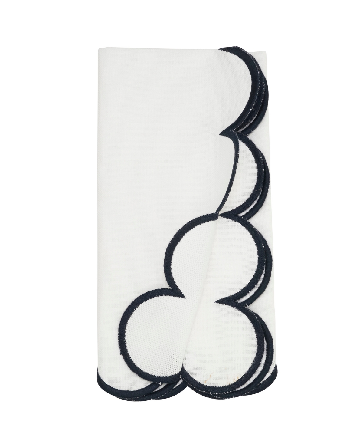 Saro Lifestyle Scalloped Hem Napkin, Set Of 4 In Blue