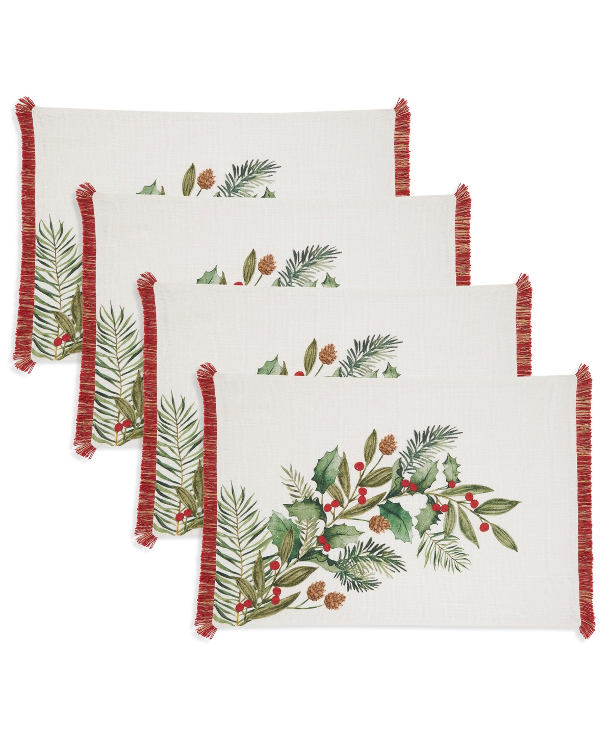Saro Lifestyle Holly Branch Placemat, Set of 4