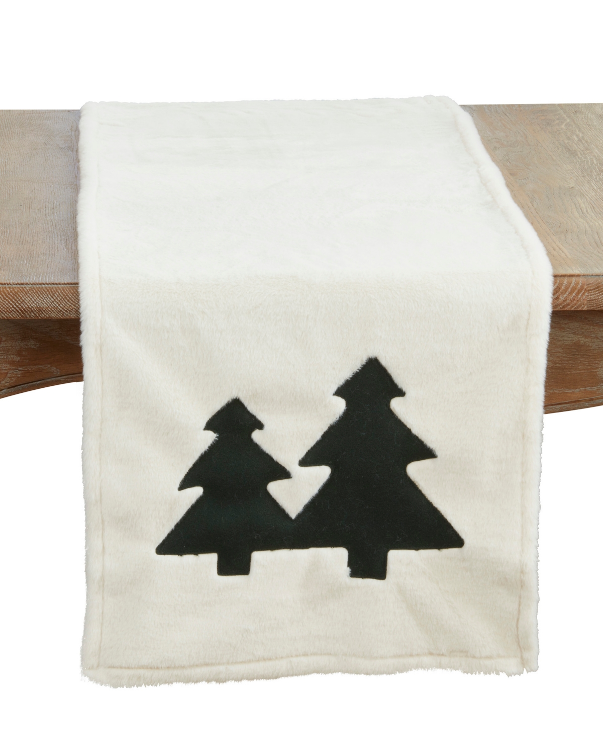 Saro Lifestyle Christmas Trees Table Runner, 16" X 72" In Green