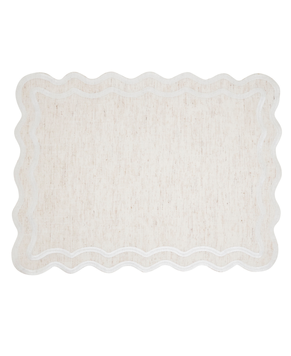 Saro Lifestyle Eco Scallop Border Placemat, Set Of 4 In Brown