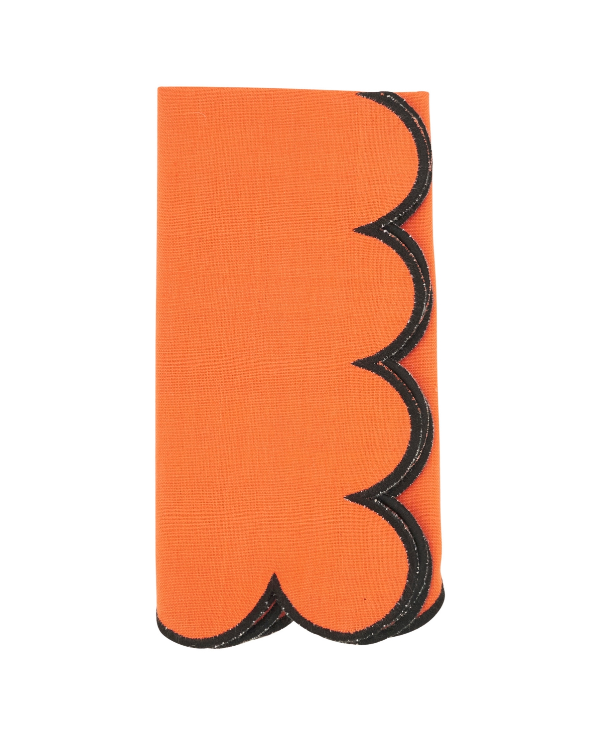 Saro Lifestyle Sweet Edge Scalloped Napkin, Set Of 4 In Orange