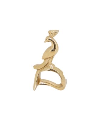 Gilded Peacock Napkin Ring, Set of 4