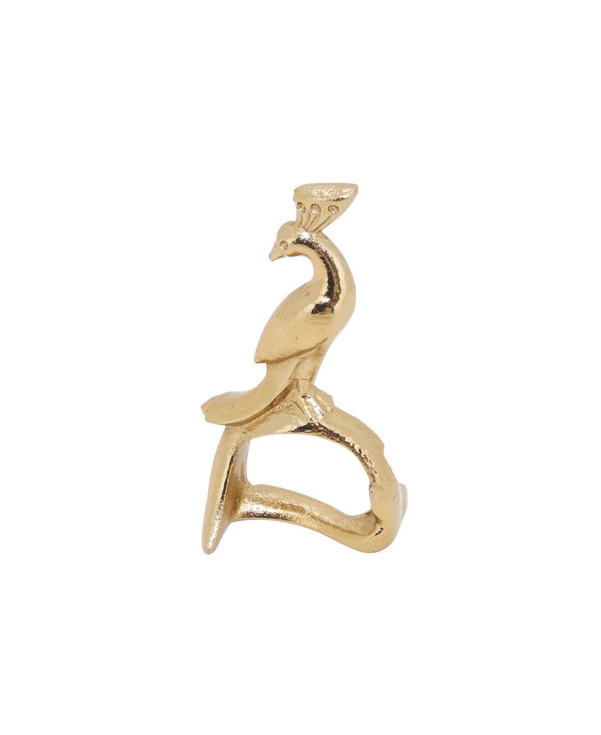 Saro Lifestyle Gilded Peacock Napkin Ring, Set Of 4 In Gold