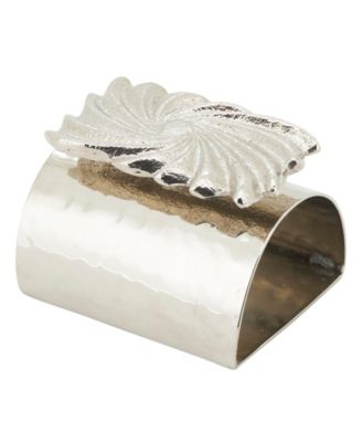 Spun Shine Hammered Napkin Ring, Set of 4