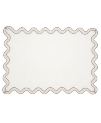 Linen Eco Scallop Border Placemat, Set of 4