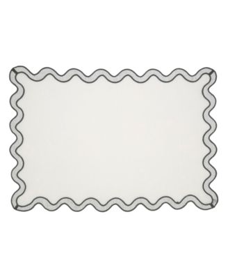 Linen Eco Scallop Border Placemat, Set of 4