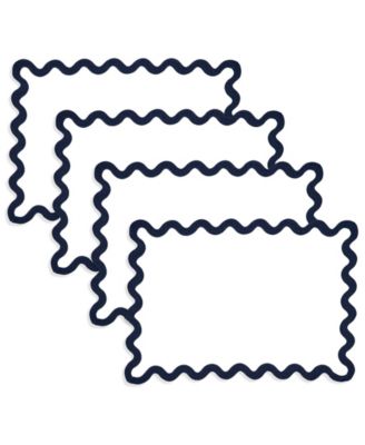 Linen Eco Scallop Border Placemat, Set of 4