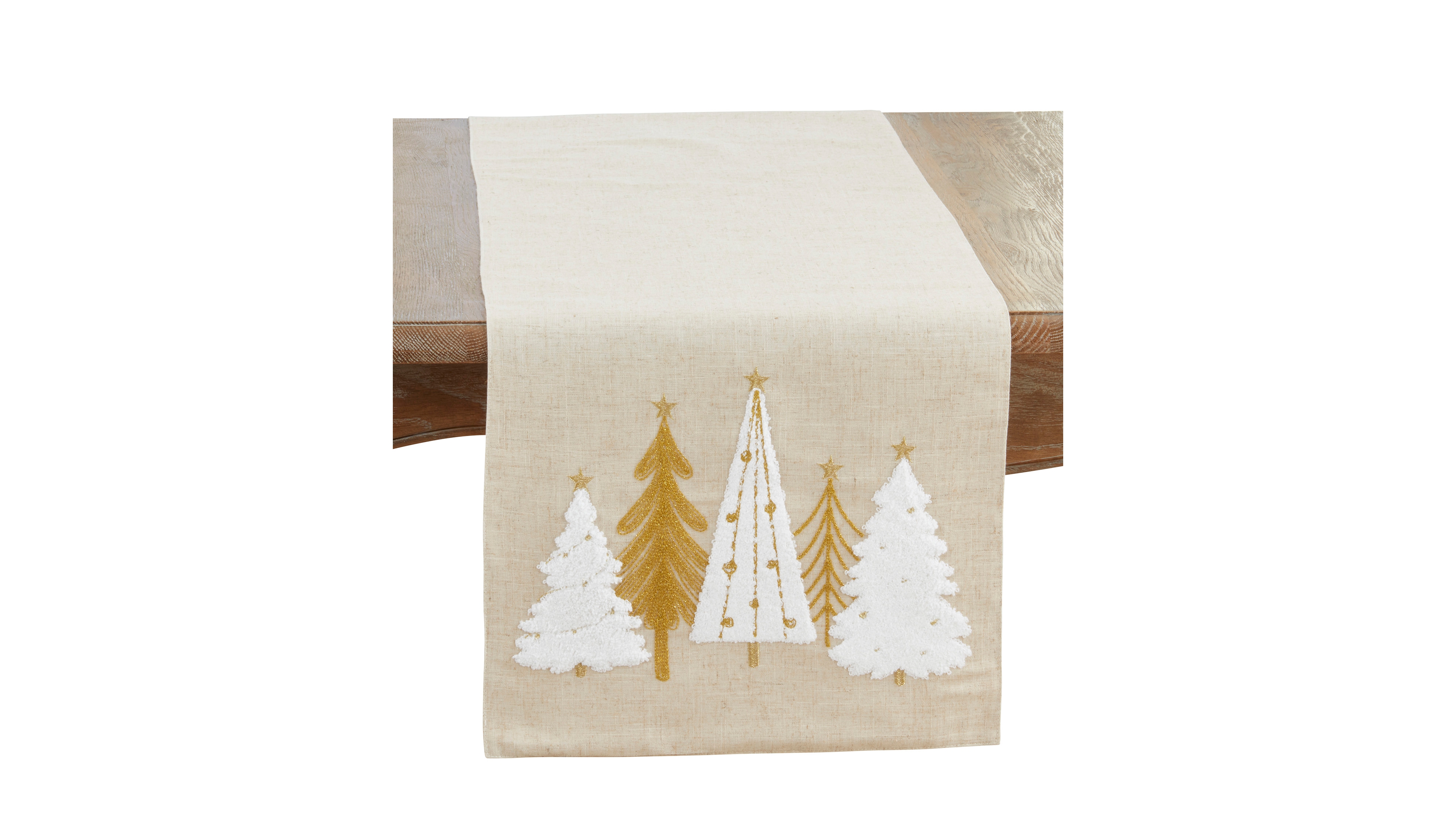 Saro Lifestyle Christmas Trees Table Runner, 16" x 70"