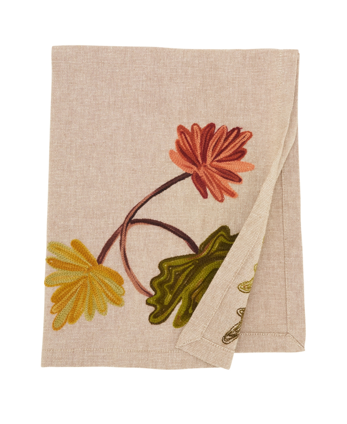 Saro Lifestyle Golden Grove Leaf Napkin, Set of 4