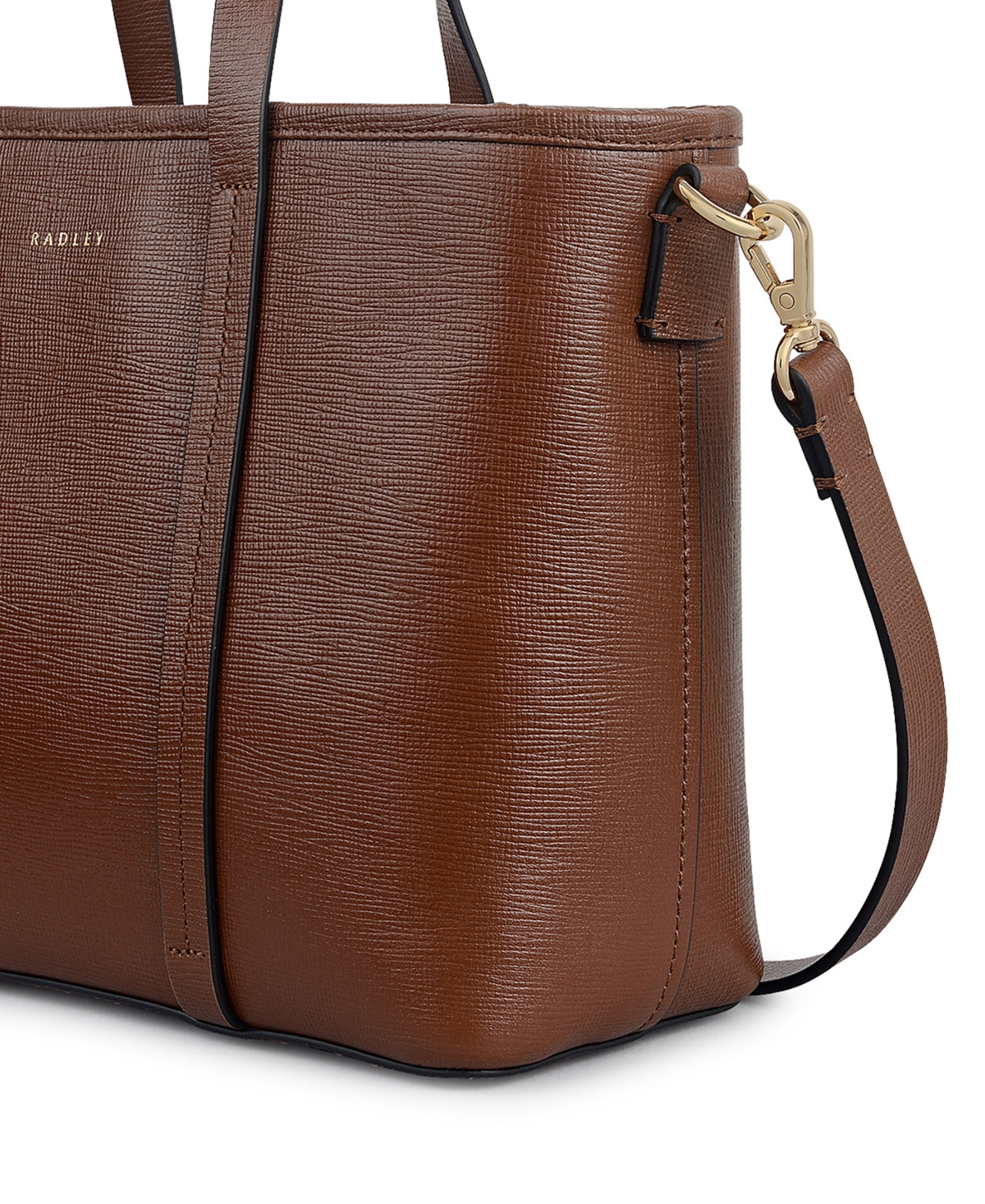 Radley London Templeton Place Saffiano Medium Zip Top Grab Satchel Bag In Brown