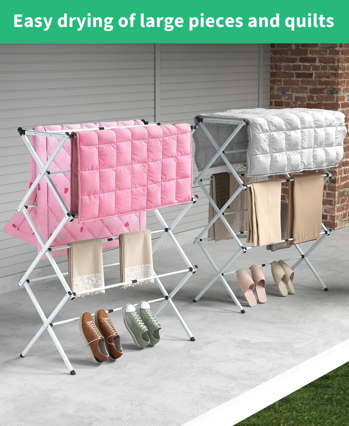 Givimo White Folding Metal Drying Rack