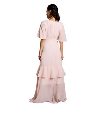 Women's Angel Sleeve Bridesmaid Maxi Dress