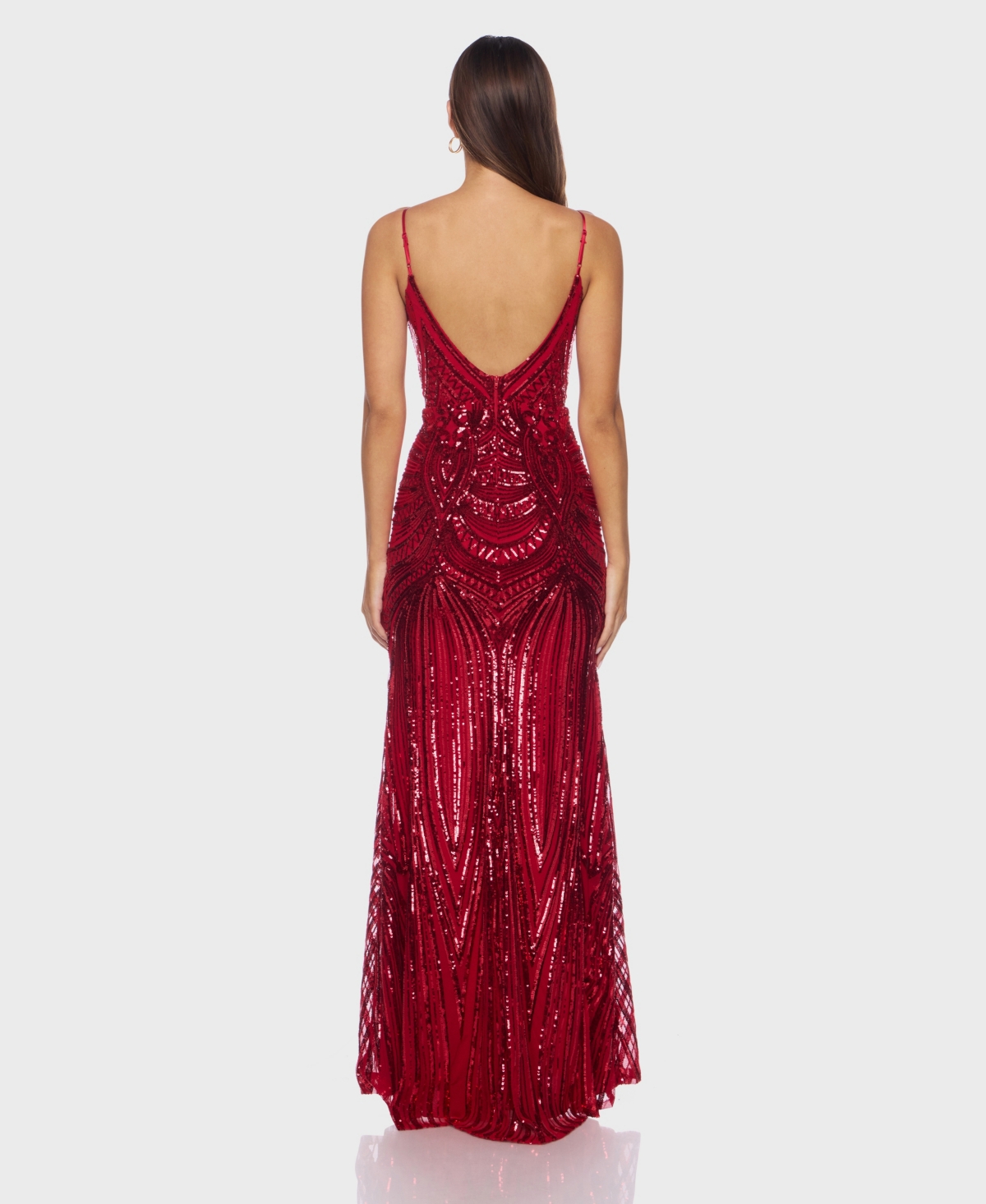 Alex & Sophia Juniors' V-neck Sequined Dress In Red