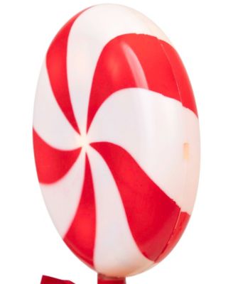 Lighted Peppermint Candy Christmas Outdoor Pathway Markers, Set of 3
