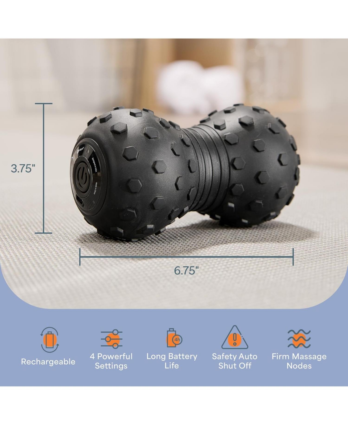 LifePro Vibrating Massage Ball - 4-Speed Peanut Massager for Deep Tissue Therapy, Mobility & Muscle Recovery