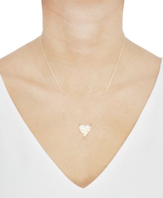 Polished Nugget Heart Pendant Necklace in 10k Yellow Gold