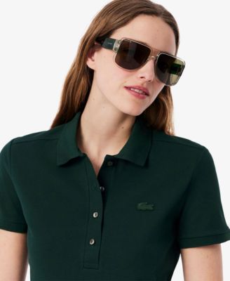LACOSTE Women's Short Sleeve Slim-Fit Polo Top