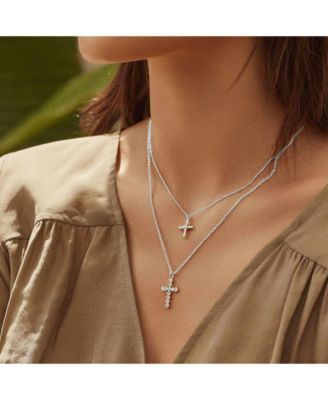 14k Gold Plated Pule Cross Necklace Holiday Gift Idea