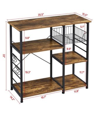 35.5x15.5x33 inches Industrial Rustic Kitchen Baker's Rack Rustic Brown