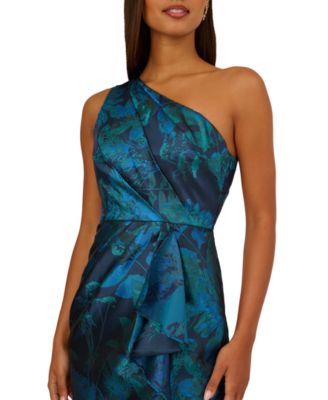 Women's Petite One Shoulder Gown