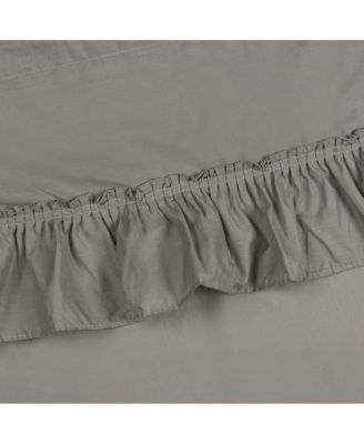 Ellis Stacey 1.5" Rod Pocket High Quality Fabric Solid Color Window Ruffled Filler Valance 54"x13" Grey