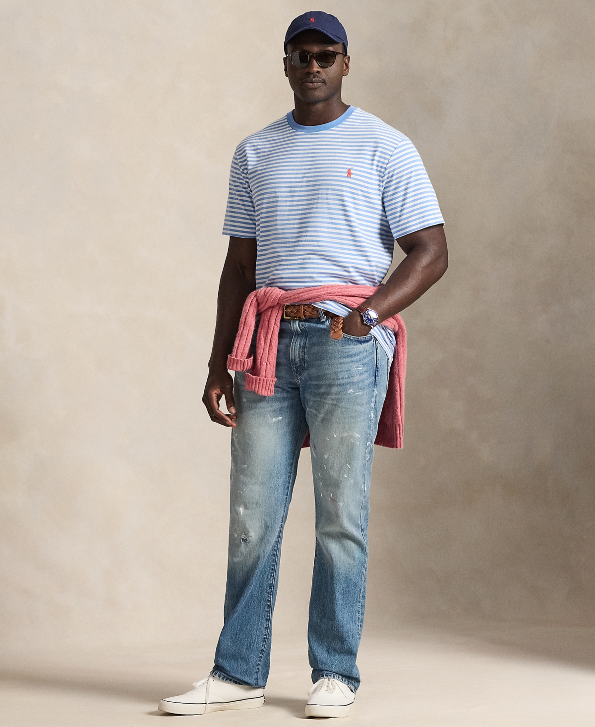 Polo Ralph Lauren Men's Big & Tall Striped Jersey T-Shirt