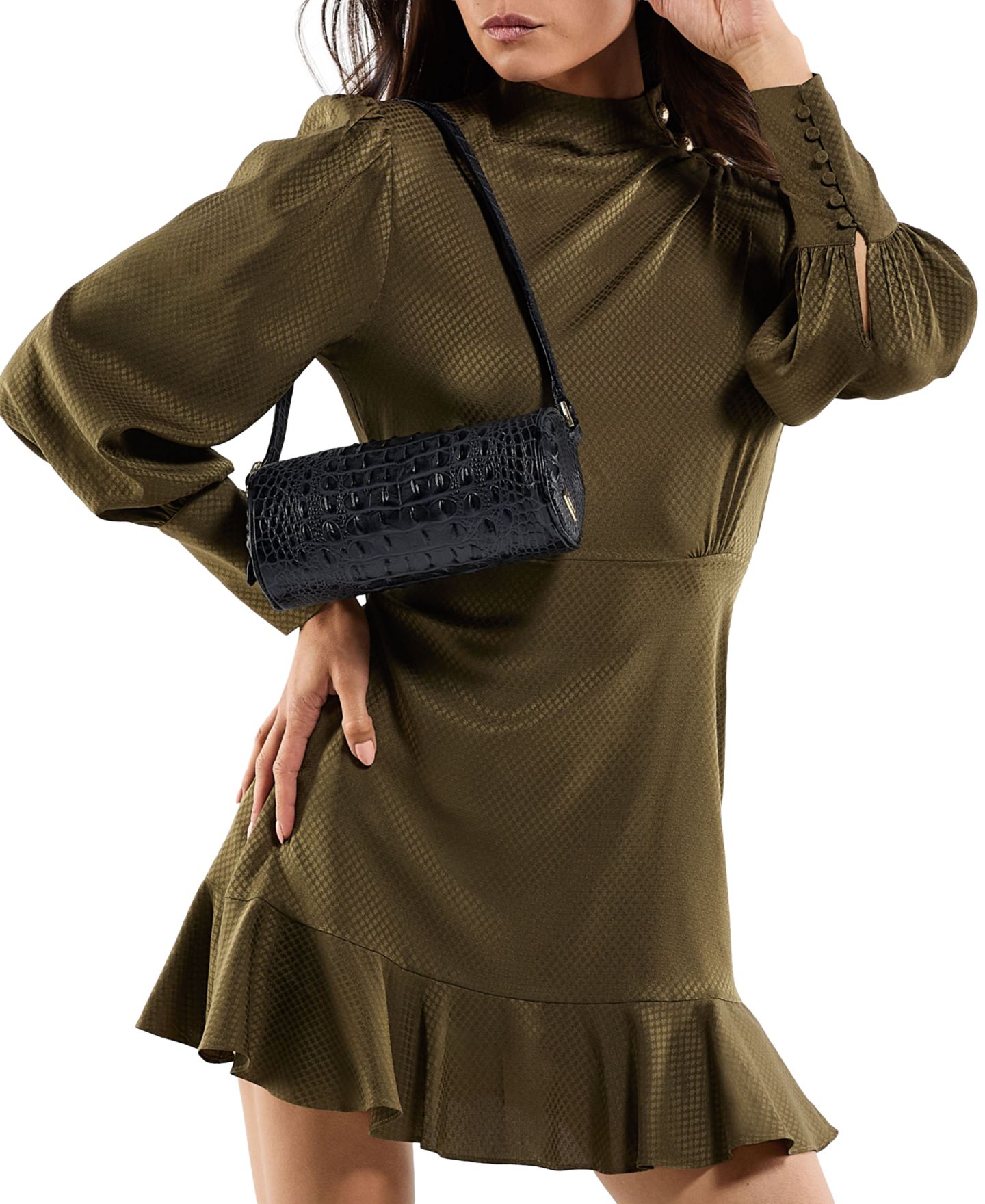 Женская сумка Brahmin Billie Small Alden Road Barrel Slim Shoulder Handbag, цвет: Salsa Alden Road — фото 5