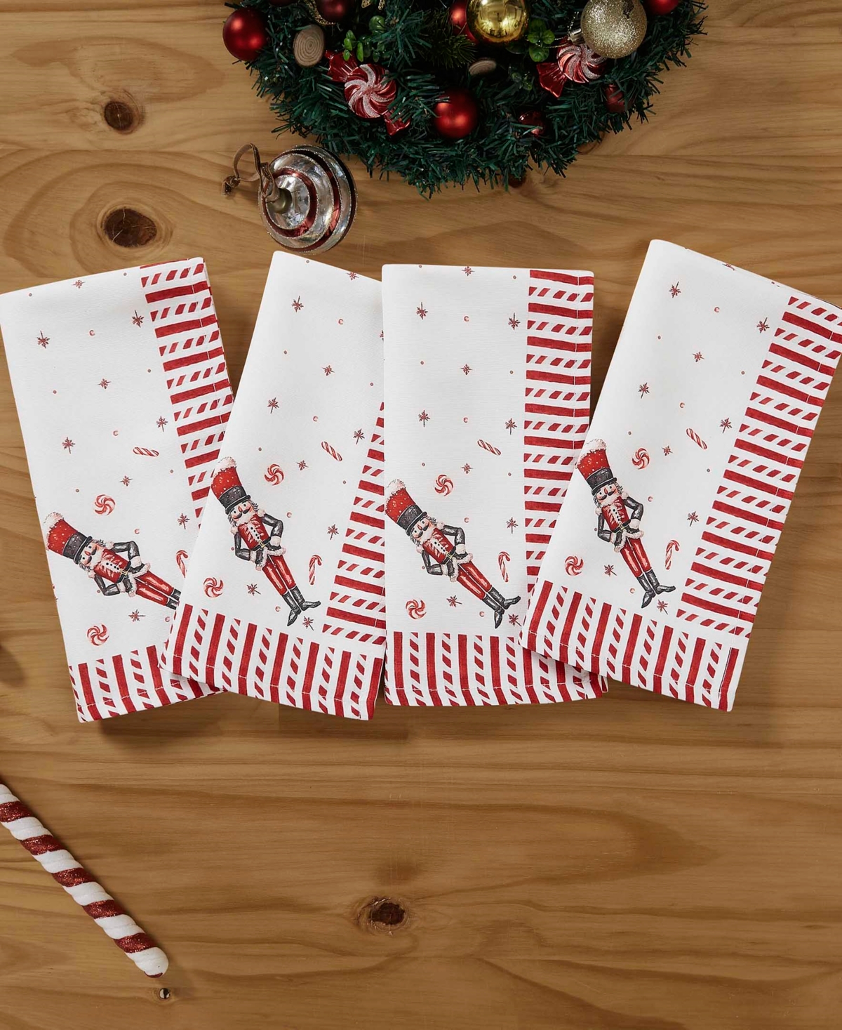 Avanti Nutcracker Candy Napkins, Set of 4