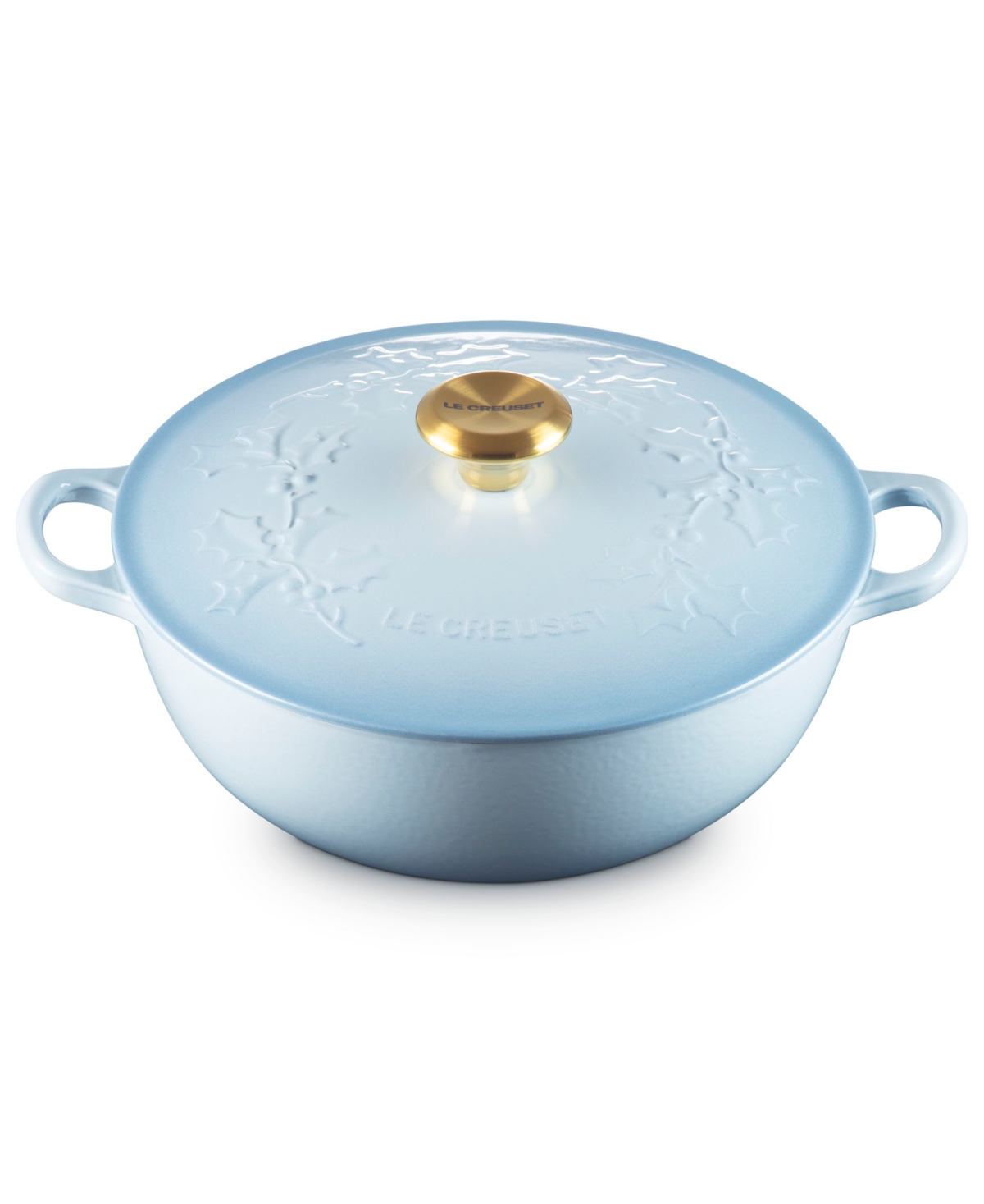 Le Creuset Holly Collection Enameled Cast Iron 4.5 Qt. Traditional Chef's Oven With Lid In Blue