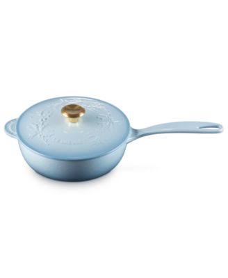 Holly Collection Enameled Cast Iron 2.25-Quart Traditional Saucier with Lid