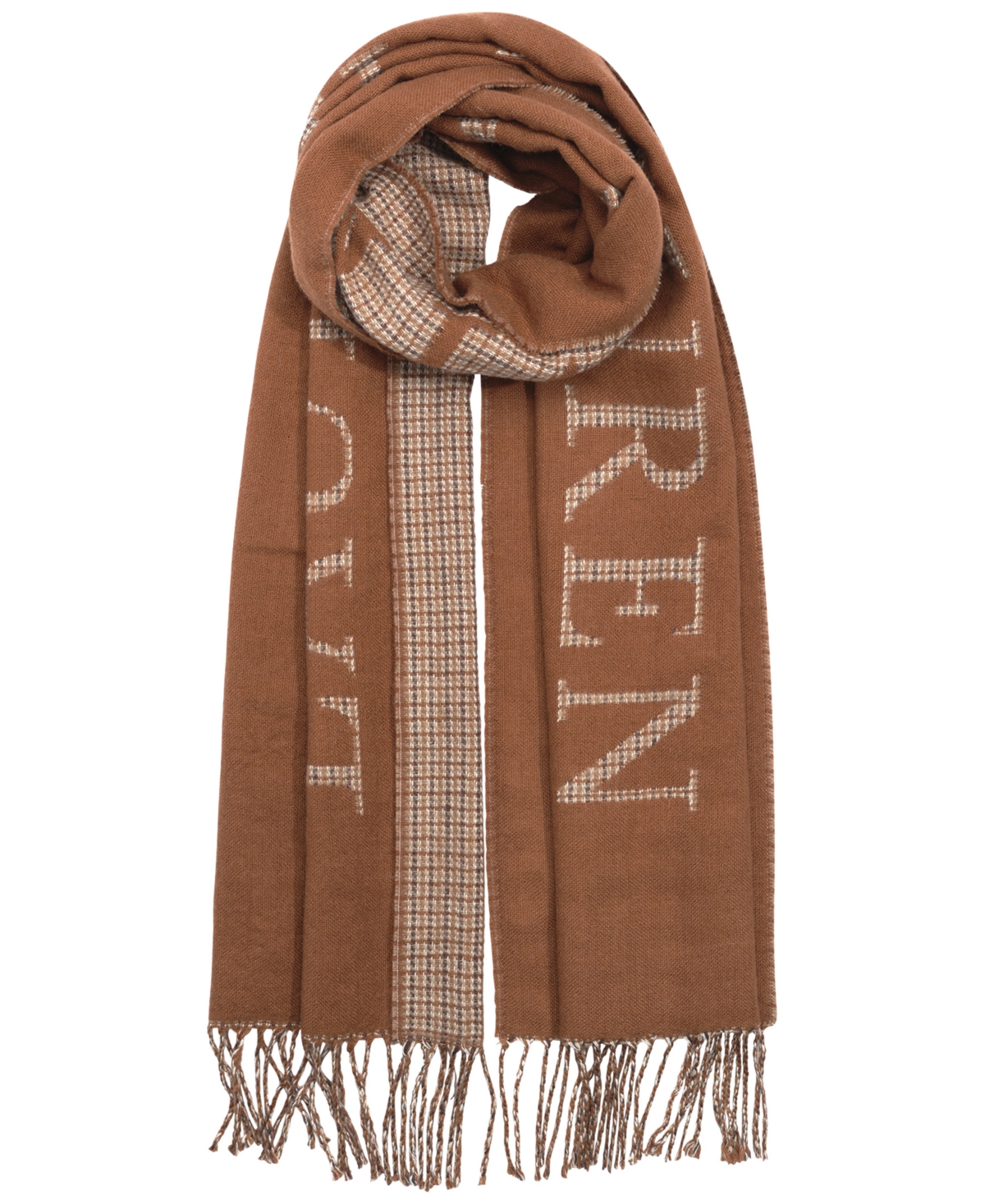 Ralph Lauren Double Face Logo Scarf In Brown