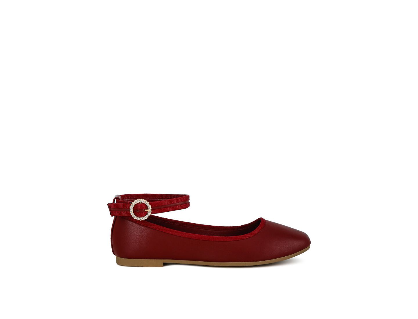 Женские балетки London Rag Danseur Ankle Strap Detail Ballet Flats, цвет: Средний красный — фото 5