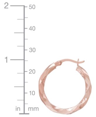 Polished Twist Tube Hoop Earrings in 10k Rose Gold