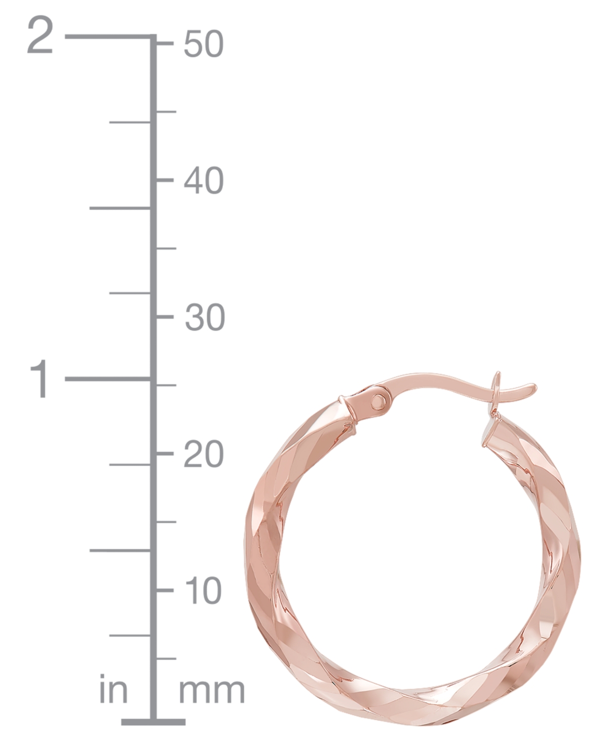 Macy's Polished Twist Tube Hoop Earrings in 10K Rose Gold