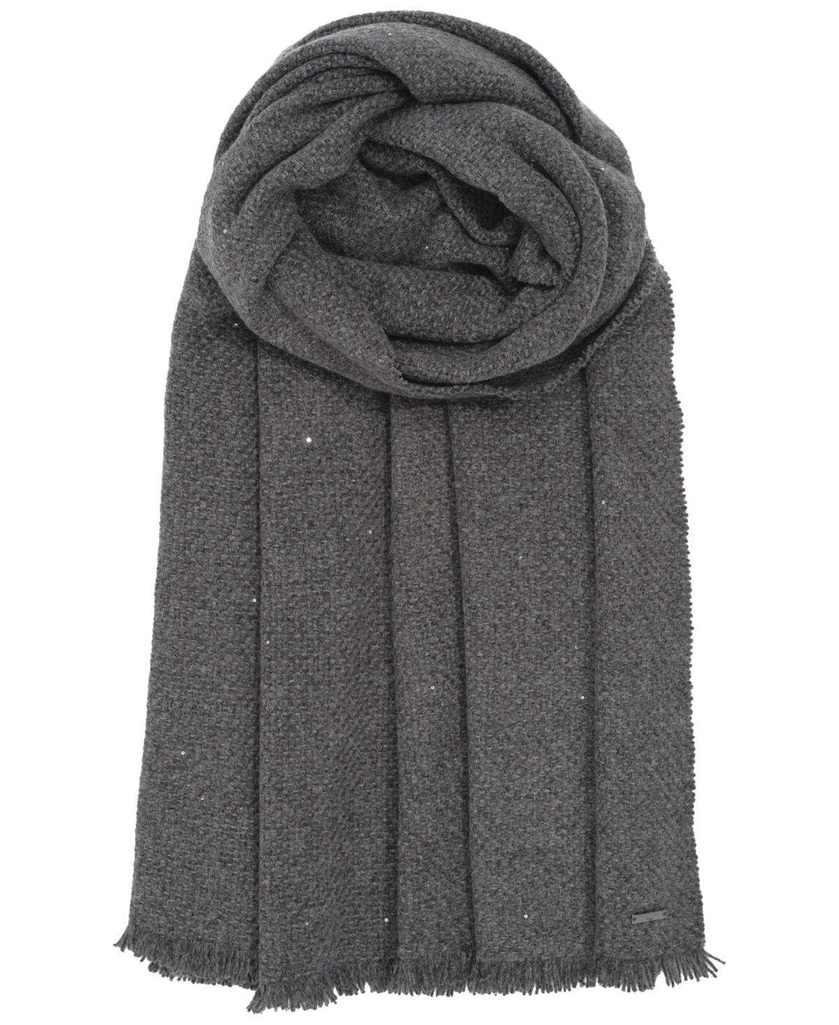 Ralph Lauren Soft Basket Weave Scarf In Gray