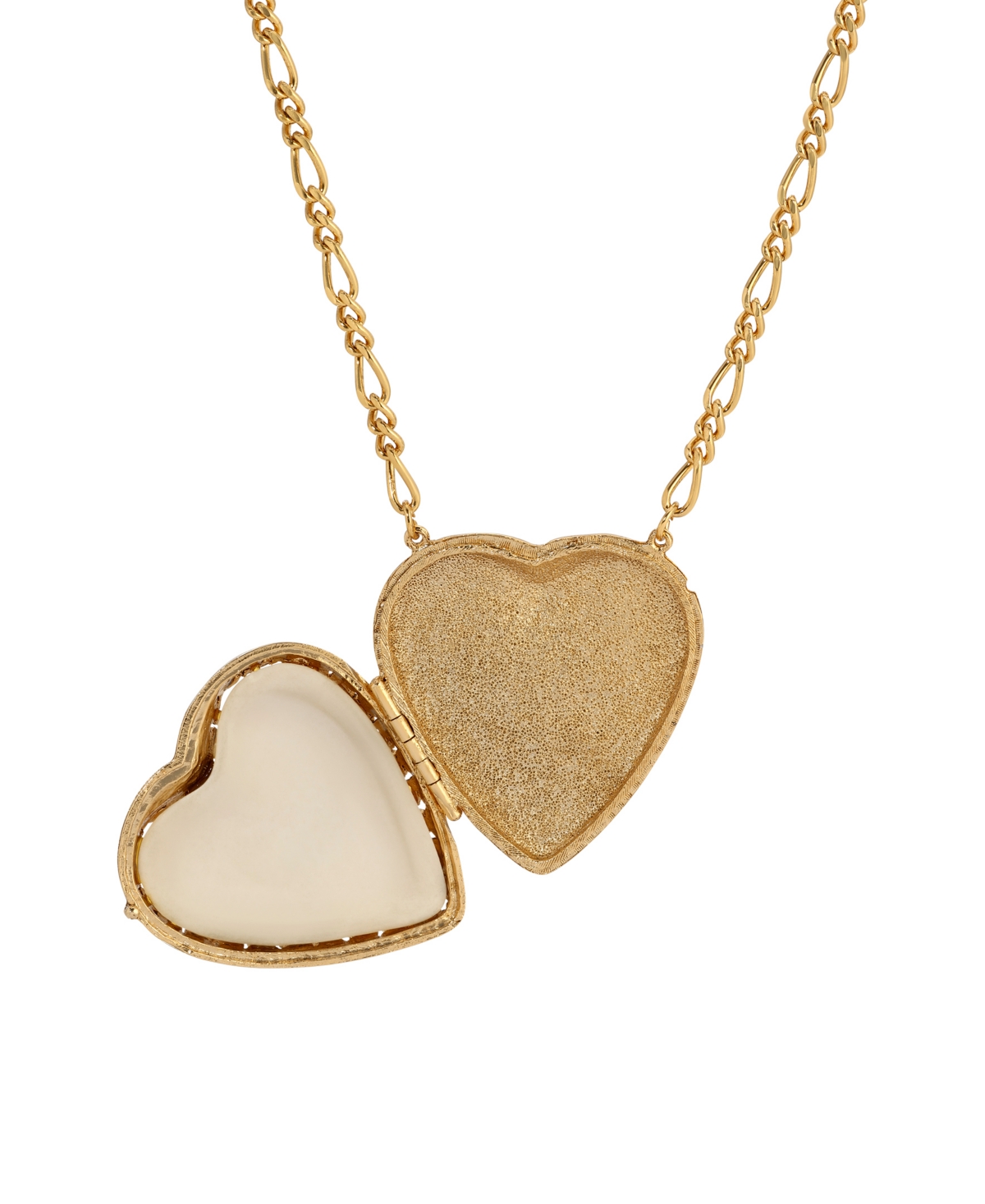 2028 Porcelain Heart Locket Necklace In Yellow