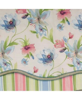 Flowers Bloom Glory 100% Cotton Floral Design with Gimp Trim Lining Spot Clean Valance 50"x16" Multicolor