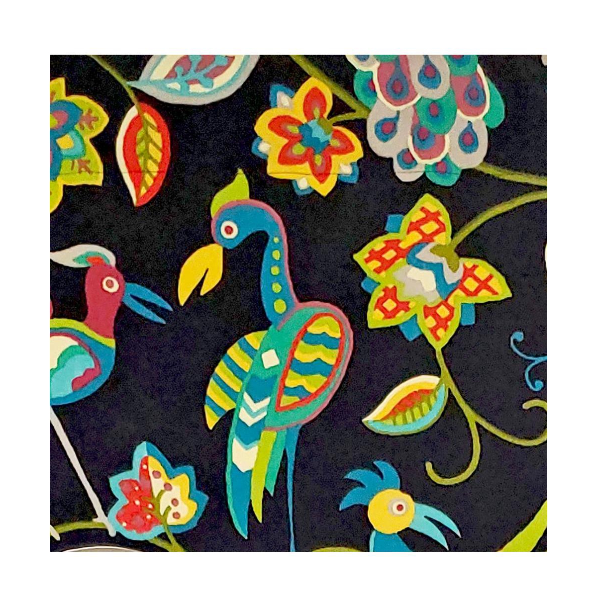 Rlf Home Locos Birds Provance 3" Rod Pocket Lining Luxurious and Elegant Window Treatment Valance 50" x 15" Black