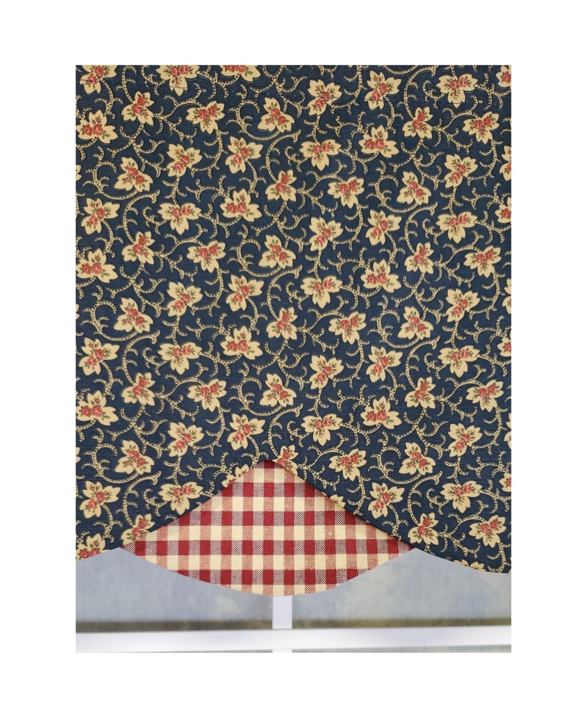 Rlf Home 3" Rod Pocket High Quality Fabric Andover Petticoat Valance for Windows 50" x 15" Navy