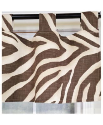 4" Top Tab High Quality Fabric Zebra Tab Valance for Windows 50" x 16" Brown