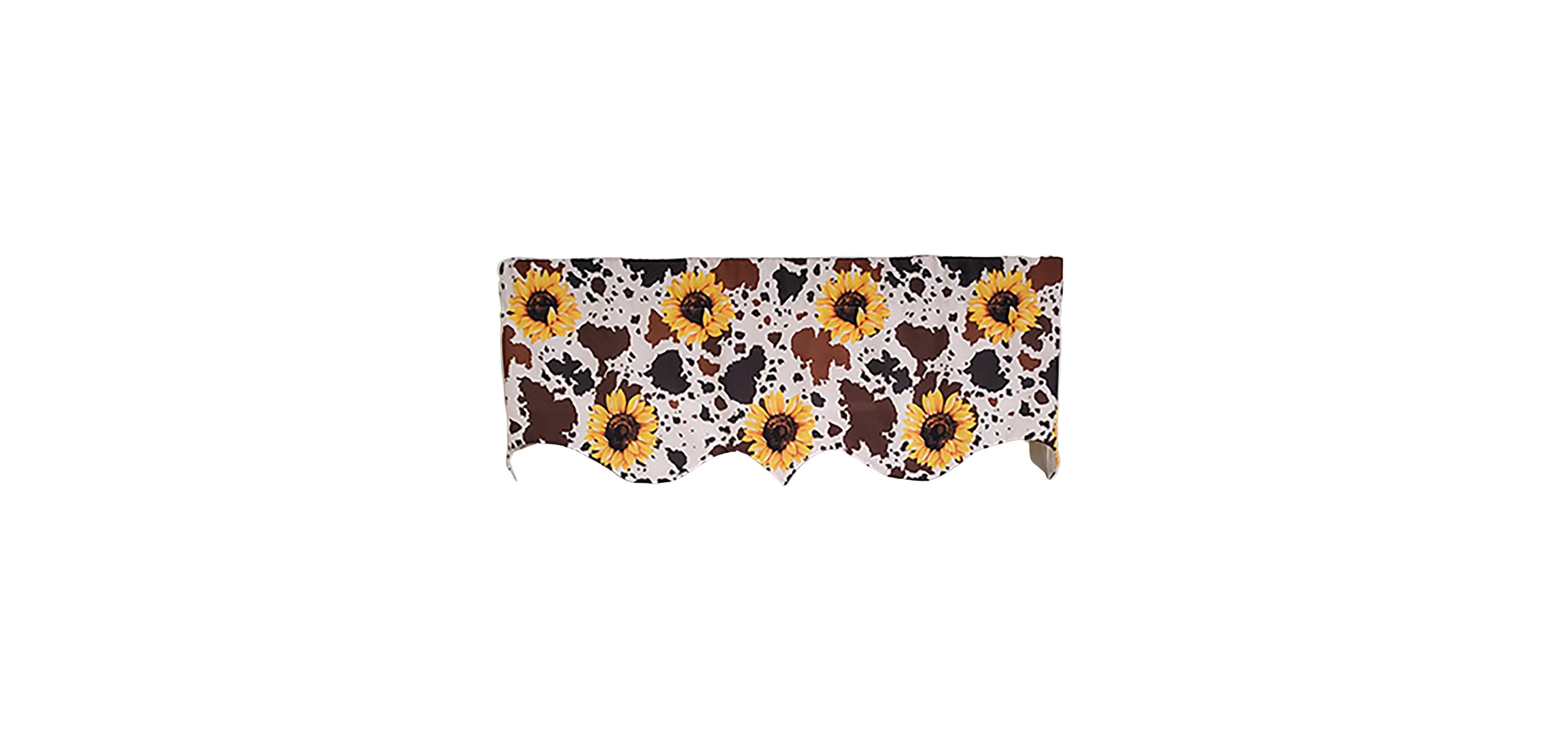 Rlf Home 3" Rod Pocket High Quality Fabric Sunflower Regal Valance for Windows 50" x 17"